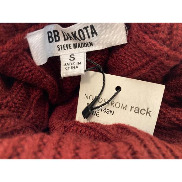BB Dakota by Steve Madden Knit Turtleneck Midi Sweater Dress Sz Small Wine NWT - Picture 5 of 6